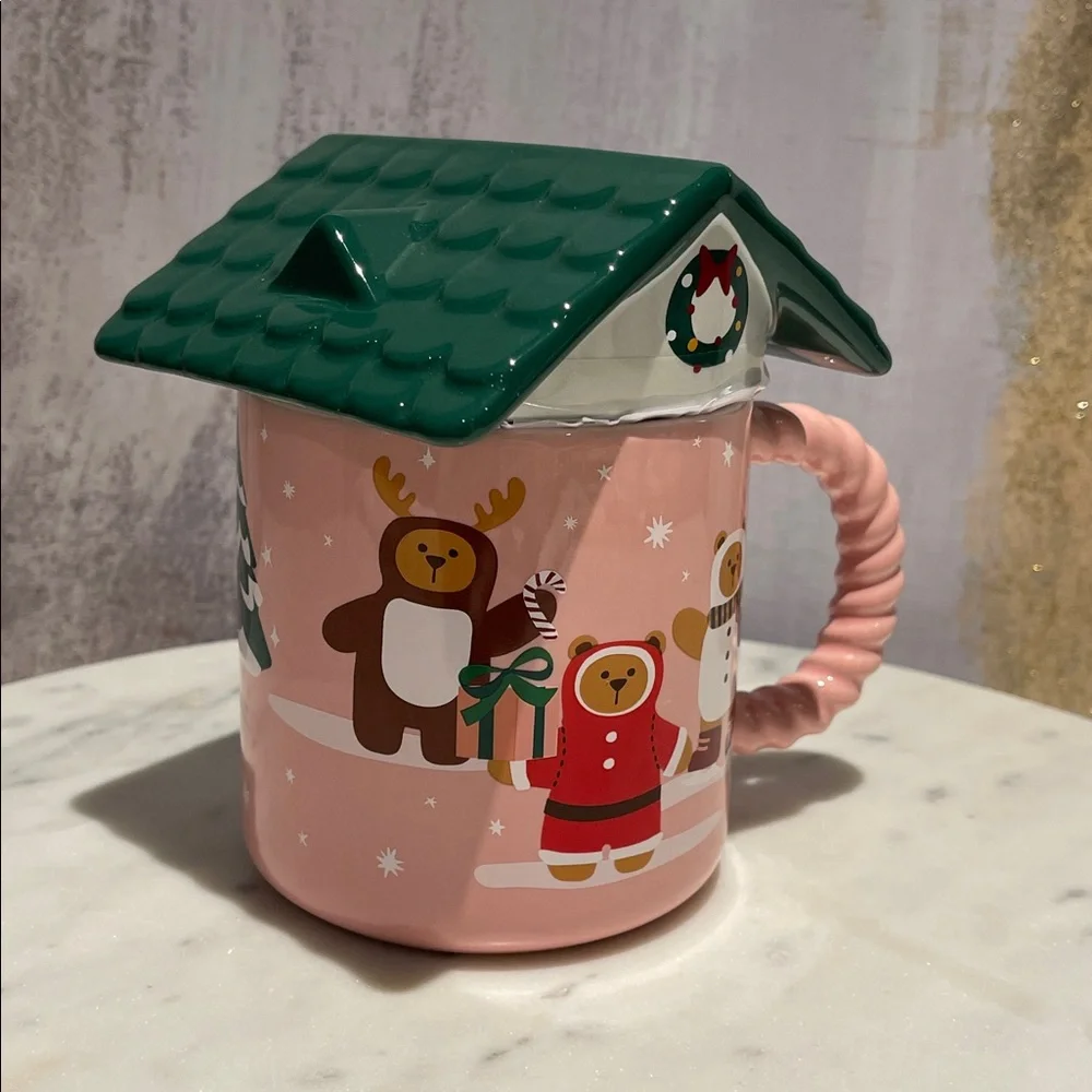 STARBUCKS 2025 - Holiday Bear Mug with Green Roof - Picture 4 of 6
